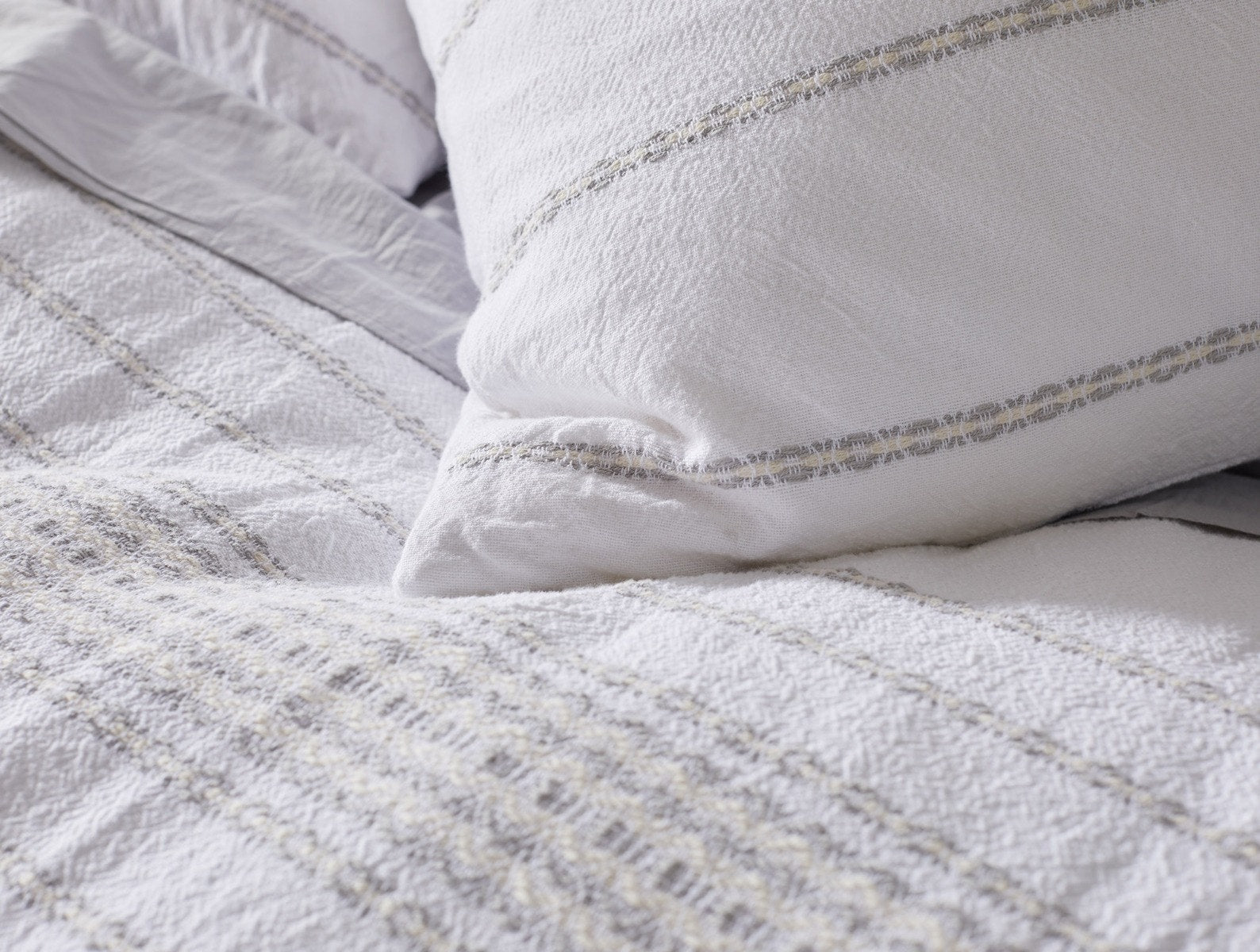 Rippled Stripe Organic Duvet Cover 
