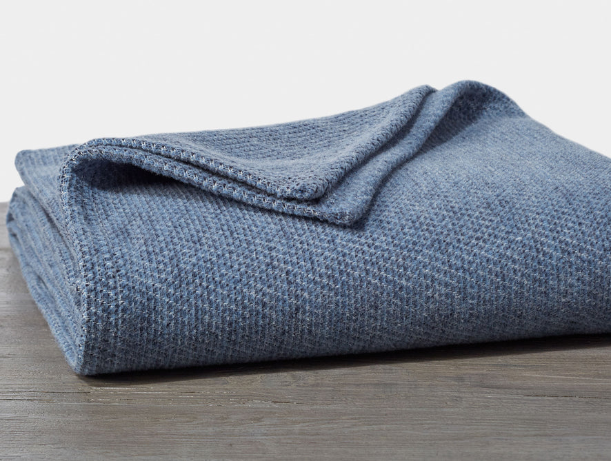 Sequoia Washable Organic Cotton & Wool Blanket Swatch | Blue