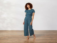 Women's Bamboo Rib Knit Wide Leg Crop Pant, Sustainable