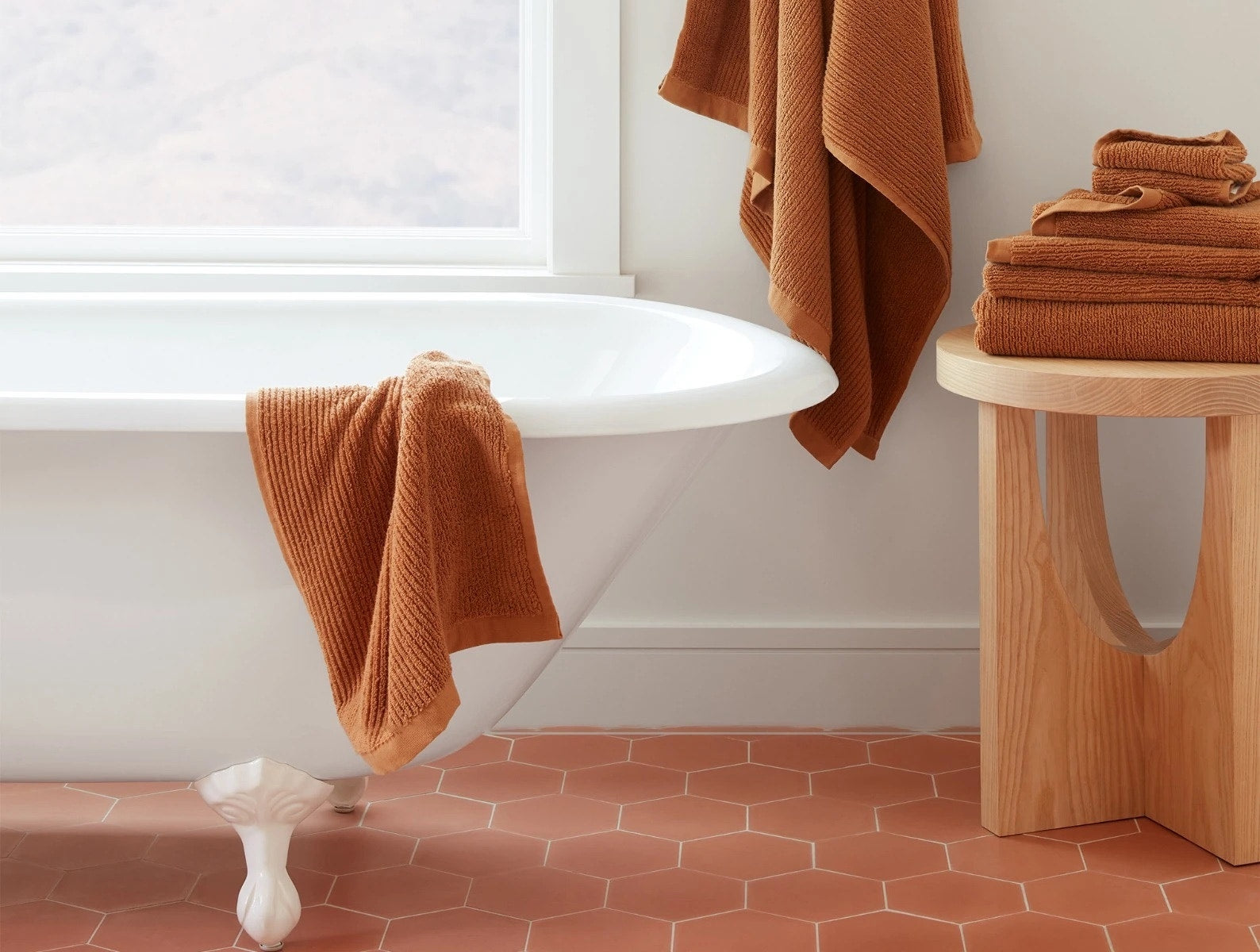 Towel on bathroom discount floor