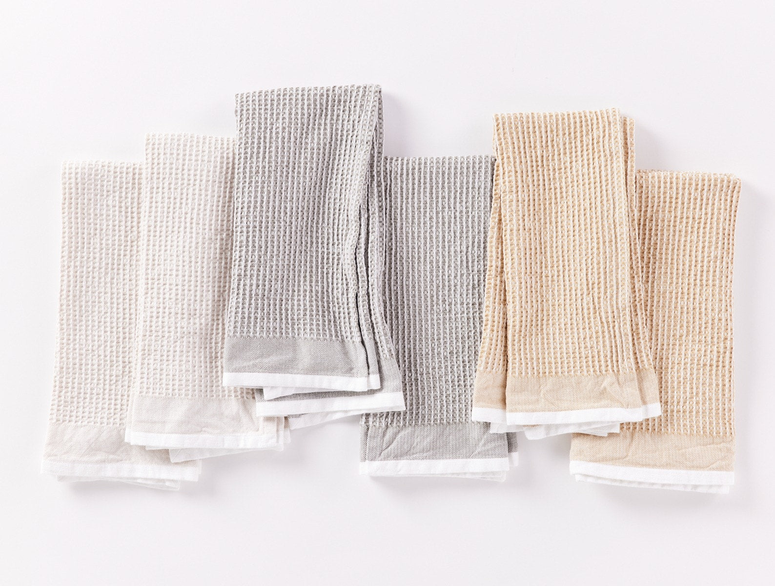 Organic Waffle Kitchen Towels, Set of 6, Meadow Color