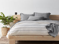 Rippled Stripe Organic Duvet Cover - Renewed