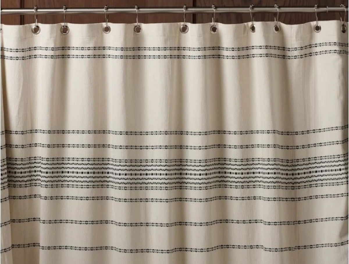 Rippled Stripe Organic Shower Curtain Coyuchi