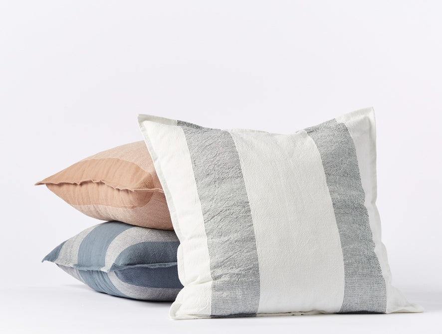 Sonoma Organic Pillow Cover | Soft White w/Shadow Stripe