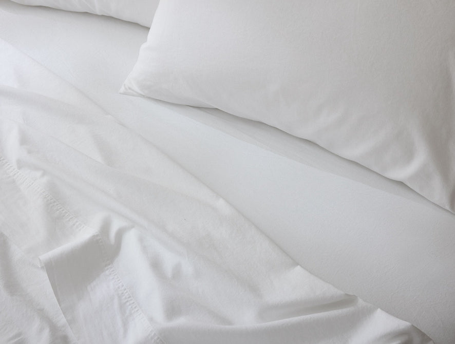Climate Beneficial™ Cotton Soft Washed Sheets | Alpine White