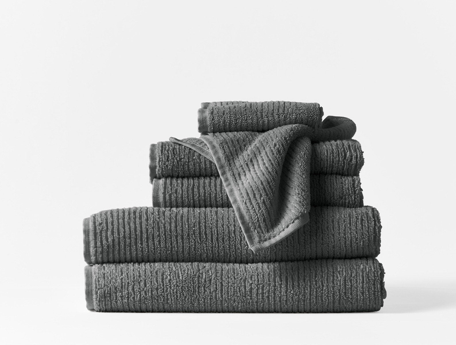 Certified Organic Cotton 6-Piece Bath Towel Set - Dark Gray