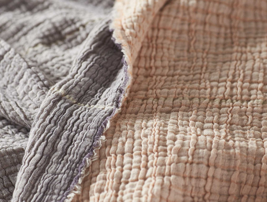 Topanga Organic Matelasse Blanket | Warm Stripe