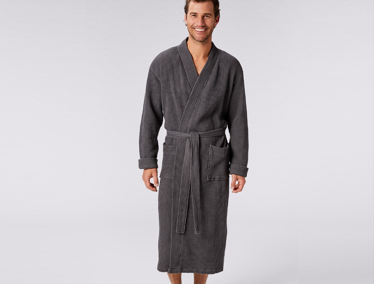 Organic Waffle Robe - Charcoal · , Under The Canopy